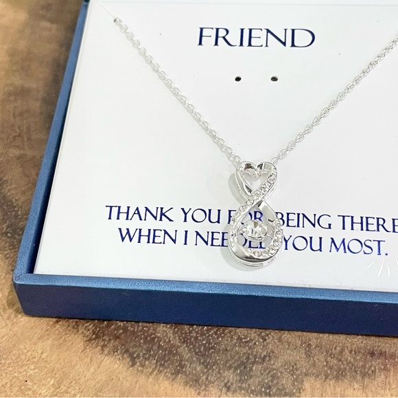 Genuine Crystal friend silver necklace & sterling silver cubic zirconia ring - Picture 3 of 5